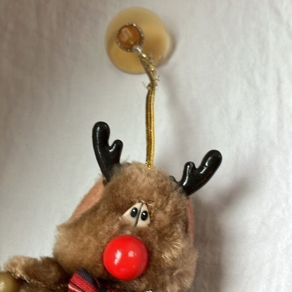 Russ & Berri Co: Vintage 1970s Mini Plush Reindeer Ornament- 3” tall - Picture 6 of 9